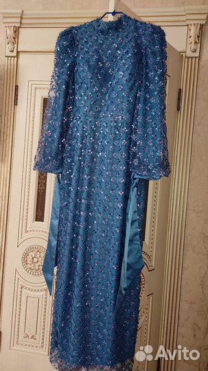 Вечернее платье 42 44 голубое