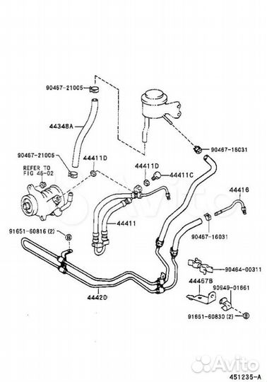 Toyota Land Cruiser 80. Трубка гидроусилитель