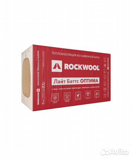 Rockwool Лайт Баттс Оптима 600x1000 мм 6 м²