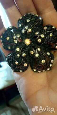 Брошь антиквариат,пришивать или закалывать