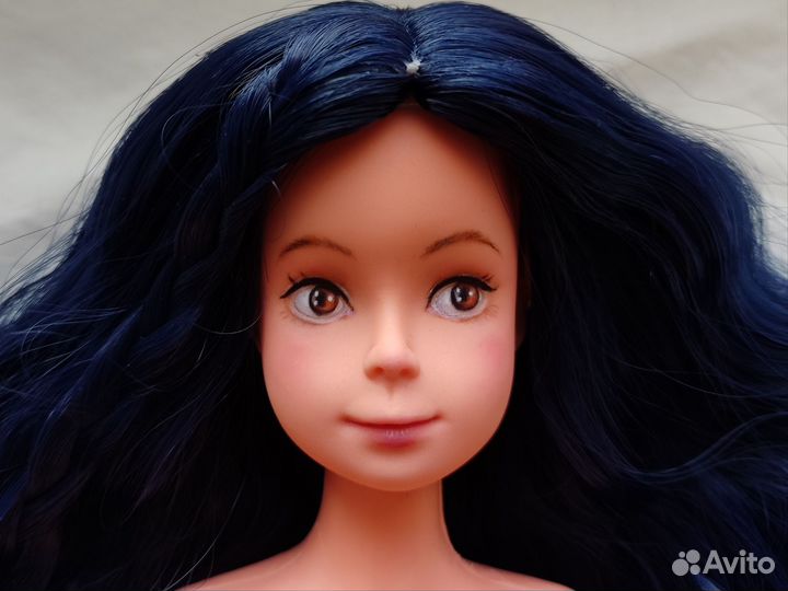 Парик темно-синий 7-8' (18-21см)для BJD