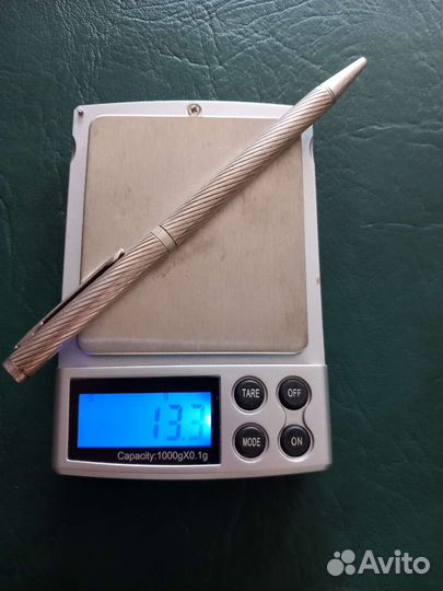 Серебряная шариковая ручка 925 проба вес 13,3 гр