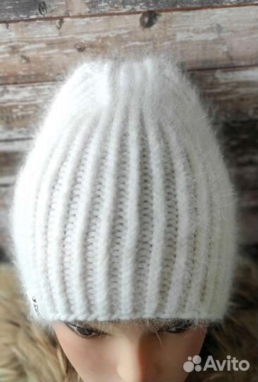 Комплект шапка бини и снуд из ангоры