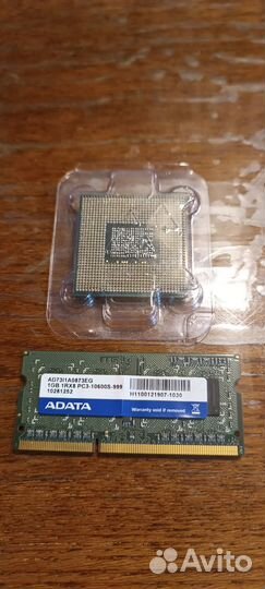 Процессор для ноутбука Pentium B950 + карта памяти