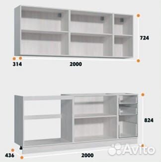 Кухонный гарнитур 2 m со столешницей