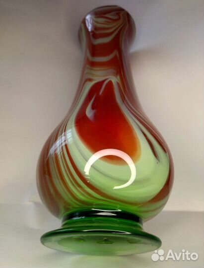 Старинная Ваза цветное стекло