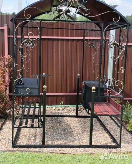 Мангал беседка с печкой