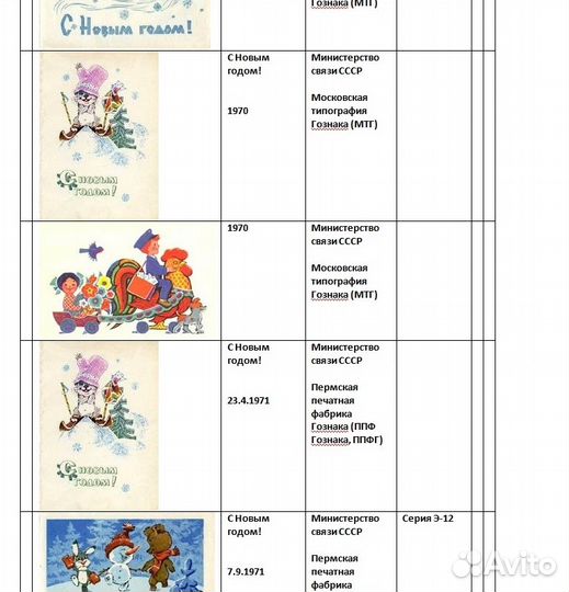 Каталог Зарубин В.И. электронный Конверты Открытки