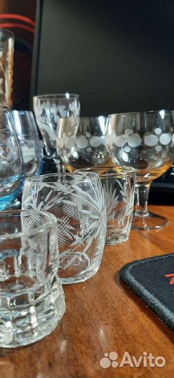 Фужеры цветное стекло СССР