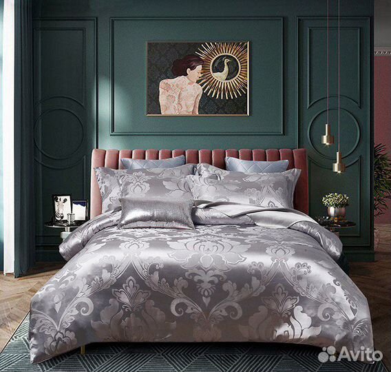 Шёлковый комплект постельного белья с жаккардом