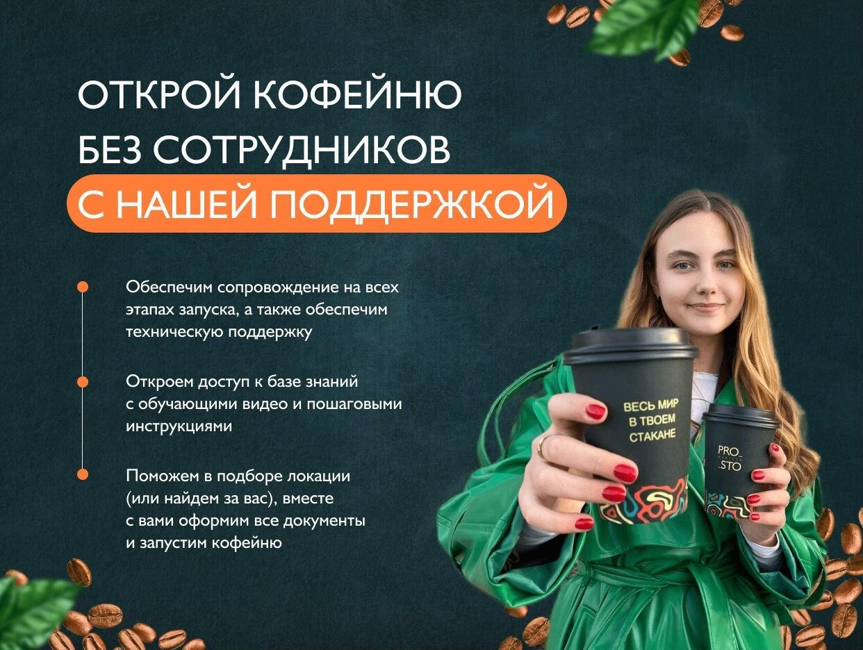 PROSTO BARISTA - франшиза кофеен самообслуживания - официальная страница во  всех регионах, отзывы на Авито