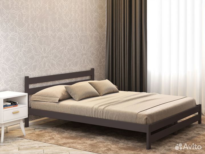 Кровать двуспальная из массива березы