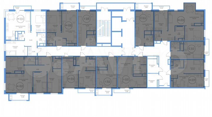 2-к. квартира, 60,1 м², 13/20 эт.