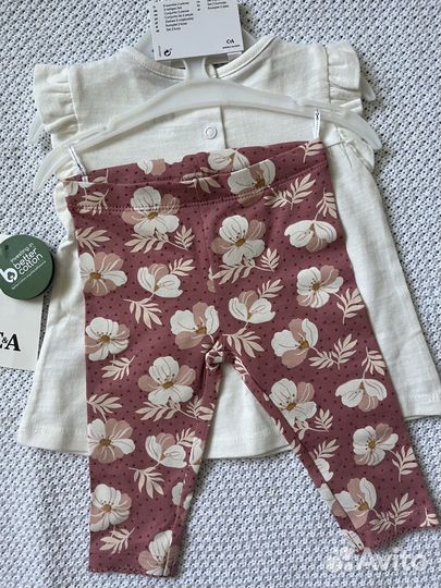 Комплект для девочки футболка леггинсы 62 68 С&А