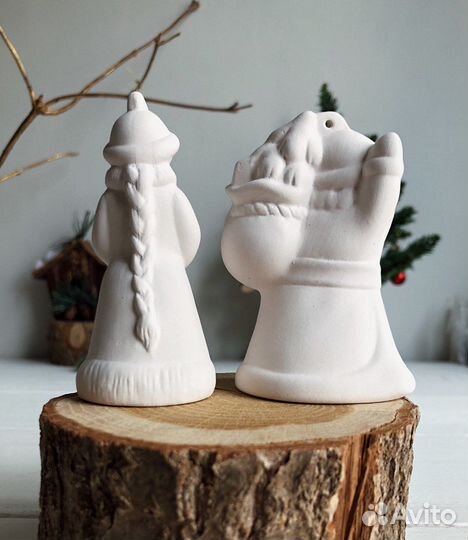 Дед Мороз и Снегурочка фарфор для росписи