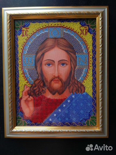 Икона, вышитая бисером