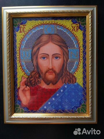 Икона, вышитая бисером