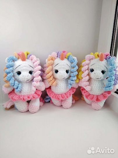 Единорог,единорожка,вязаные игрушки ручной работы)