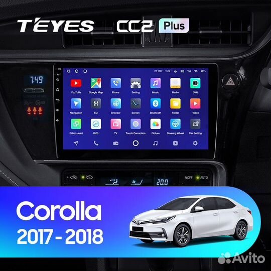 Андроид магнитола Teyes Toyota Corolla (2013-2018)