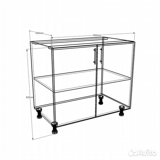 Шкаф напольный Амика-6e для кухни на заказ