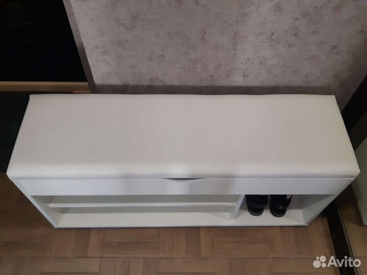 Обувница белая с сиденьем