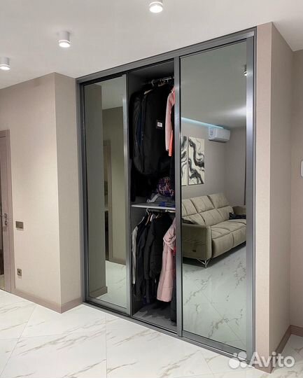 Шкаф купе с зеркалом до потолка