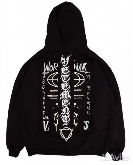 Vetements hardcore patch hoodie