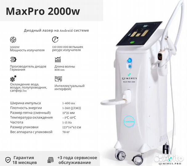 Аппарат для эпиляции Люминес Макс’Про 2000W