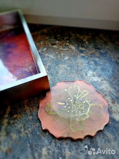 Продам поднос с подстаканниками ручной работы