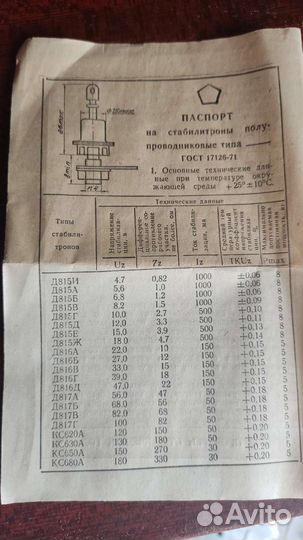 Стабилитроны полупродниковые