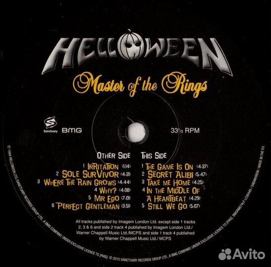 Helloween – Master Of The Rings новый запечатан