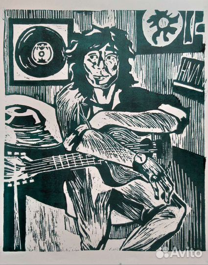 Линогравюра В.Цой