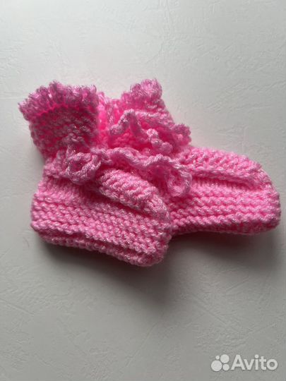 Пинетки теплые вязаные ручная работа