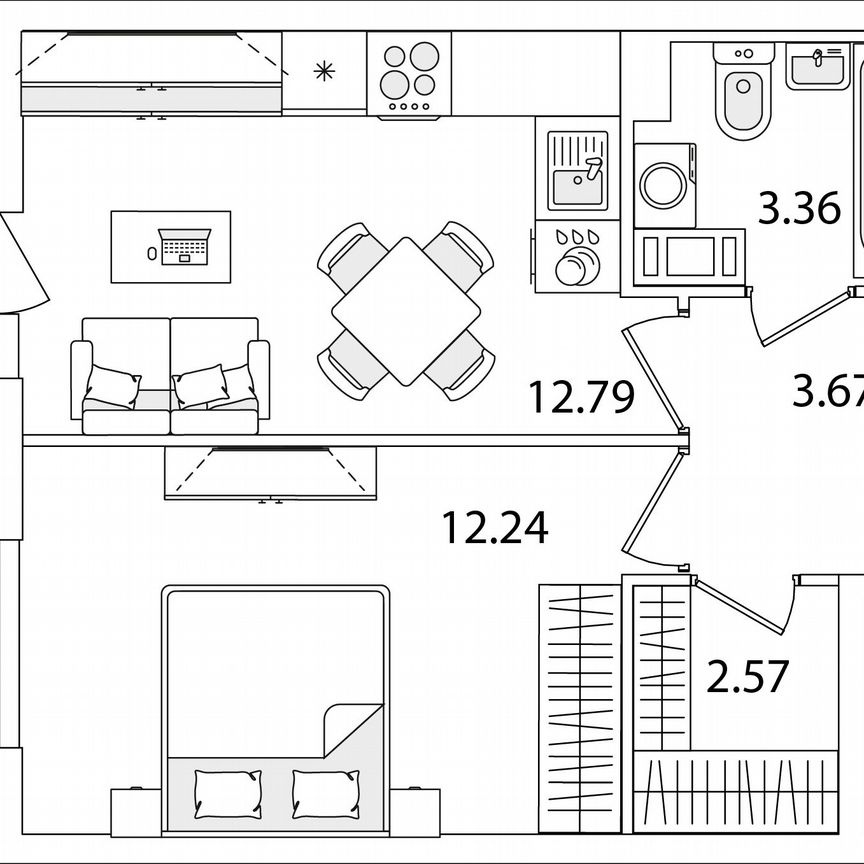 1-к. квартира, 35,9 м², 6/9 эт.