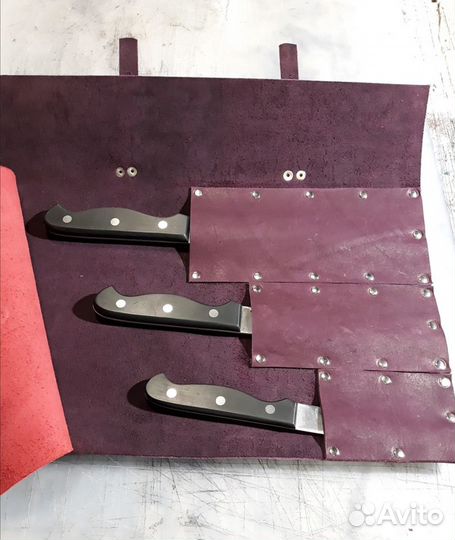 Скрутка сумка для ножей из кожи