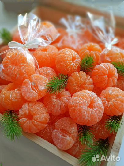 Мыло ручной работы мандарин, новогодние подарки