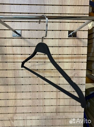 Плечики вешалки прорезиненные, комплект, черные/бе