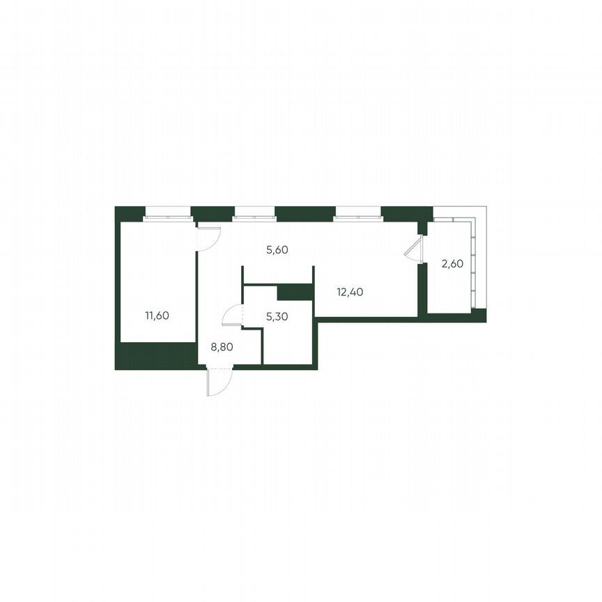 1-к. квартира, 46,3 м², 6/10 эт.