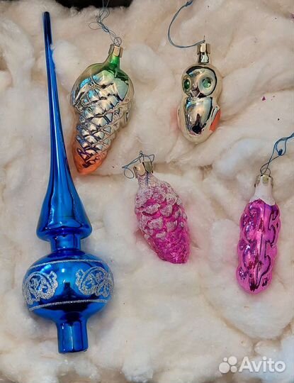 Елочные игрушки из стекла СССР