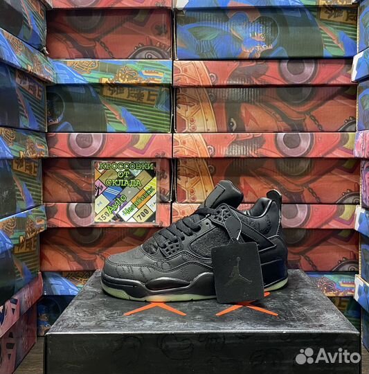 Кроссовки Nike Air Jordan 4 Kaws Black. (40-45)р