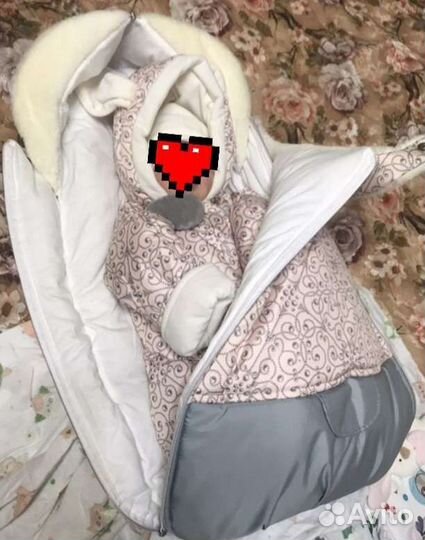 Конверт на выписку для девочки осень-зима до -10'