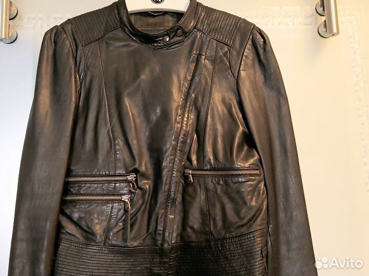 Кожаная куртка косуха женская Mango