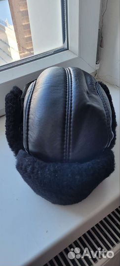 Мужская зимняя шапка/натур. мех и кожа