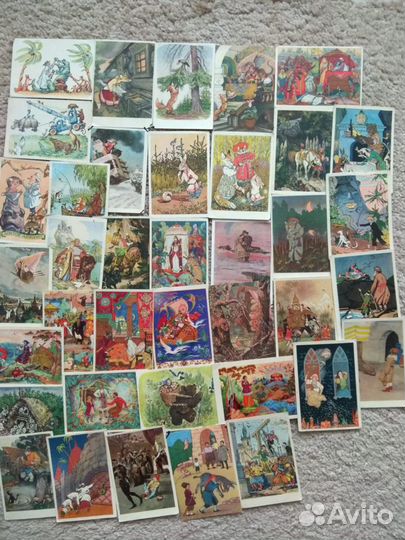 Русские сказки открытки СССР и Конек -горбунок 55г