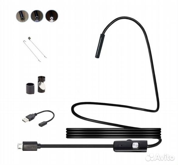 Эндоскоп 7мм для смартфона и компьютера 1м