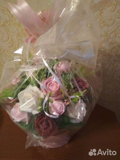 Букет цветов из мыла 21 роза