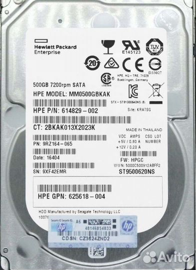 Жесткий диск HP 656107-001 655708-B21 500Gb 2.5