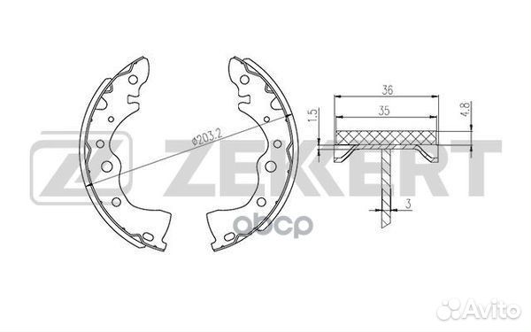 Колодки барабанные Nissan/Zekkert/ BK4458 Zekkert