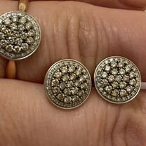 Золотой комплект с коньячными бриллиантами