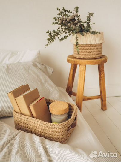 Корзина для хранения из джута